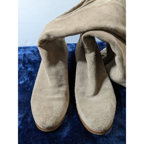 Sole Society knee high boots sz 8 cow suede leather shoes taupe brown tan tall - Picture 6 of 9